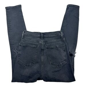 Agolde Jeans Womens Size 23 Black High Rise Button Fly Nico Skinny Distressed